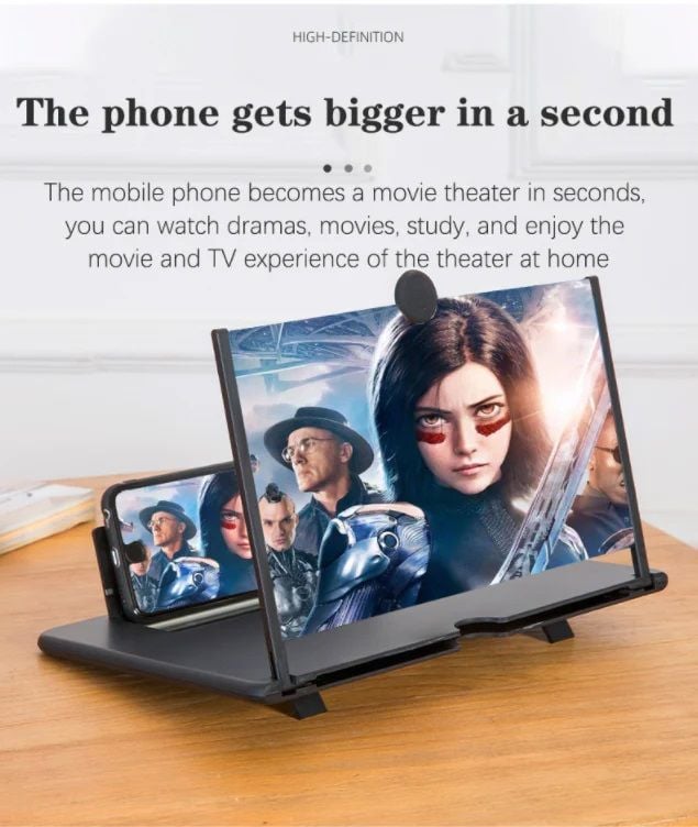 3D Mobile Screen Magnifier – HD Foldable Phone Display Stand