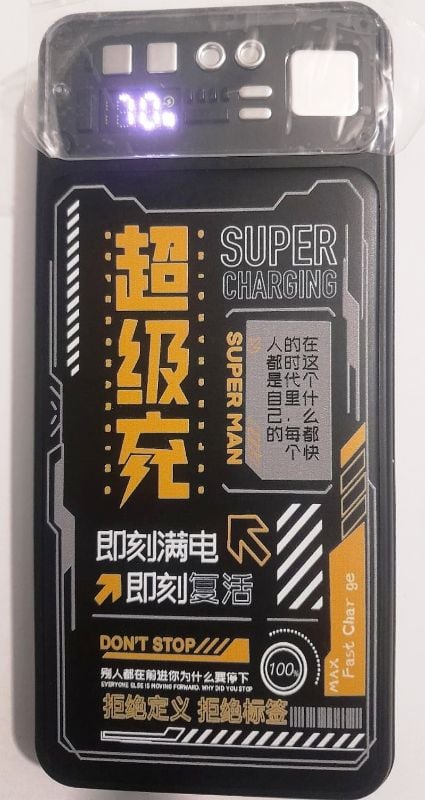 Transparent 10000mAh Power Bank with Built-in 4 Cables – PD 20W + QC 22.5W Fast Charging