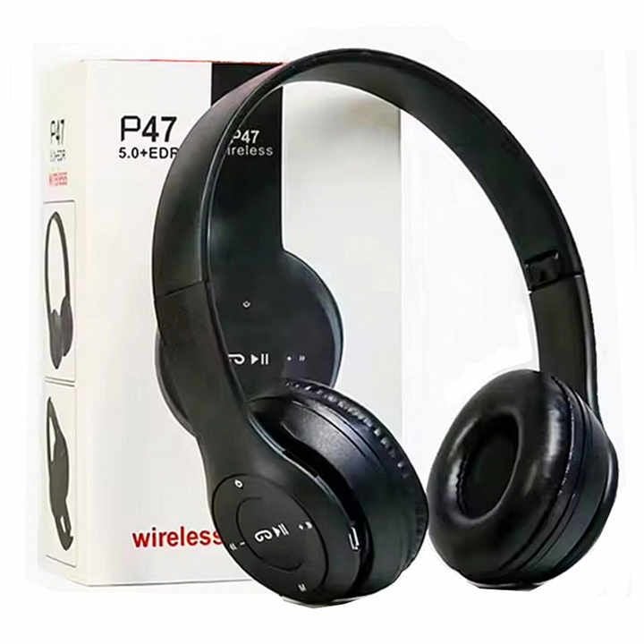 P47 Wireless Bluetooth Headphones – Deep Bass & Foldable Design