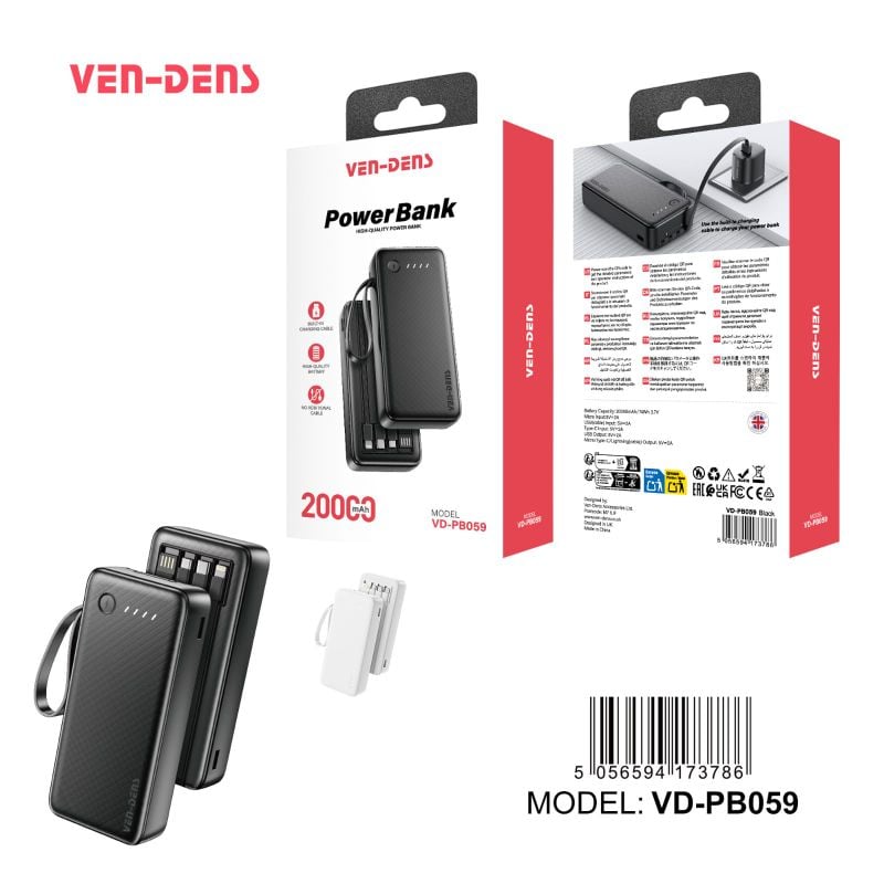 VEN-DENS 10,000mAh Portable Power Bank