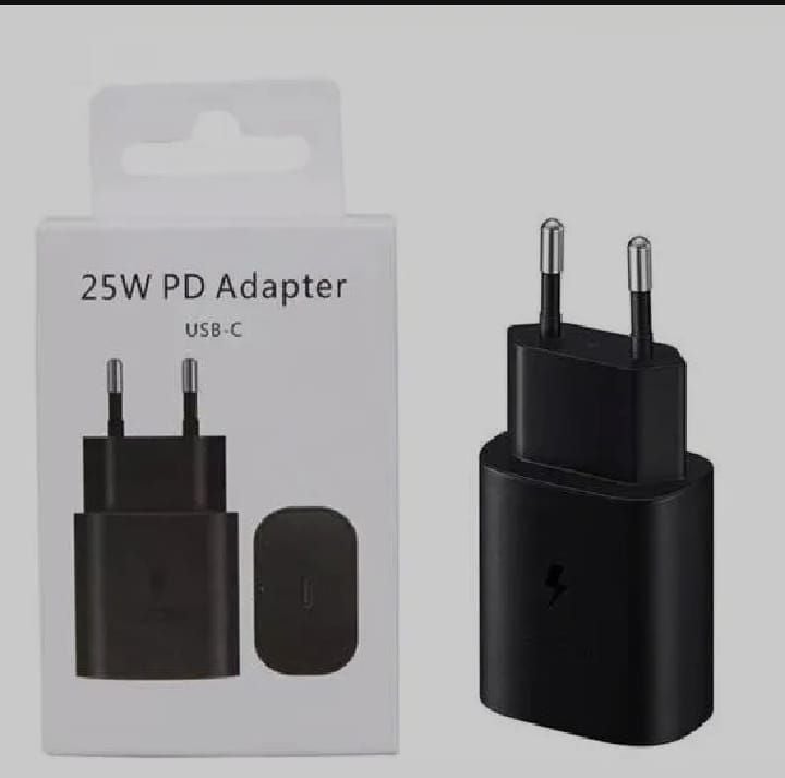 Sumsung 25w c to c Adopter Black super changing  spted