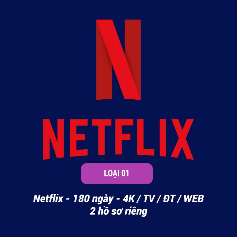 Loại 1
Netflix - 180 ngày - 4K / TV/ĐT/ Web/ TK của NC Store/ 2 Hồ sơ riêng