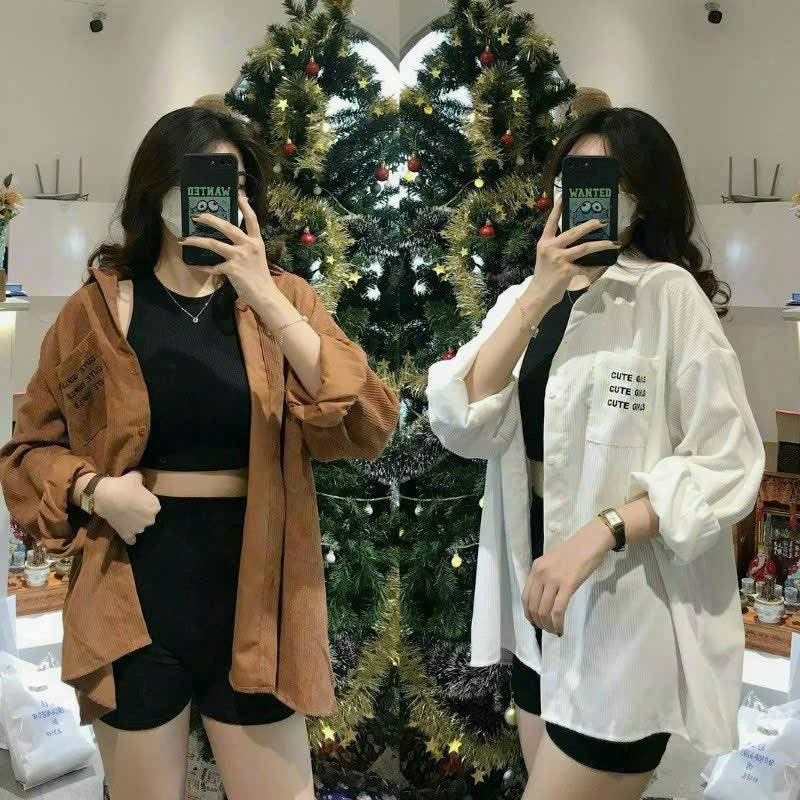 [FJ2604] Sơmi nhung tăm QC Unisex