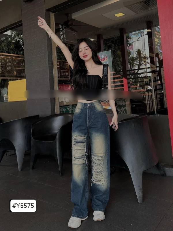 [FJ2646] Baggy jean nữ suông dài lưng cao