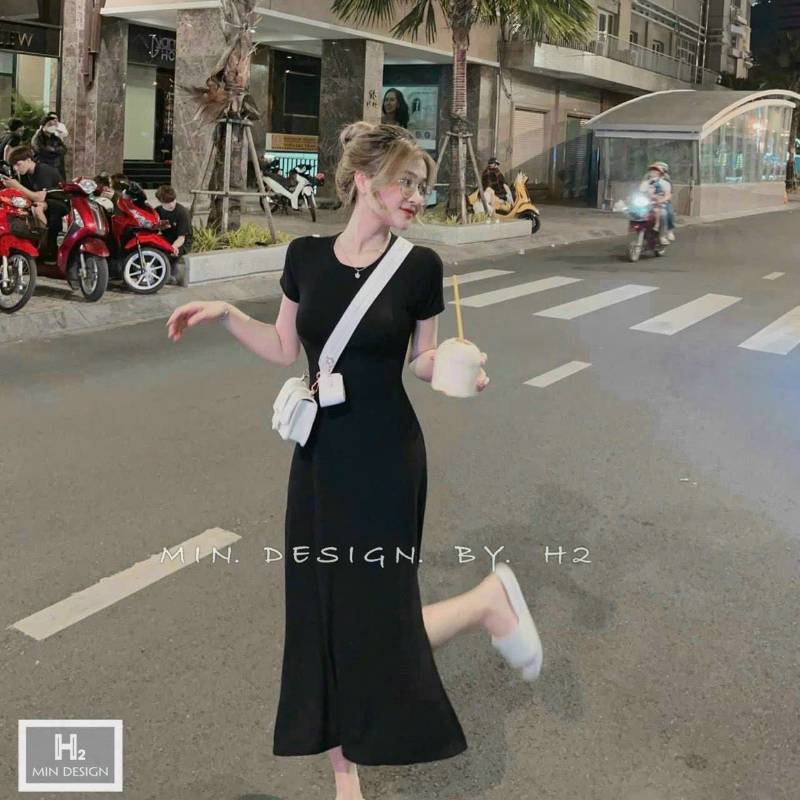 [FJ2685] Đầm thun gân