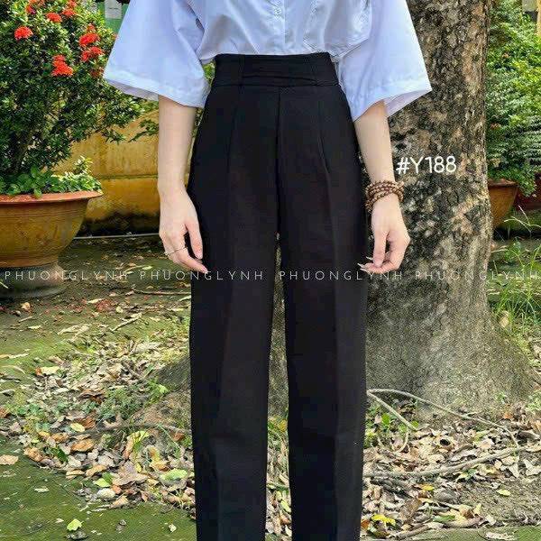 [FJ2755] Quần tây baggy lưng cao