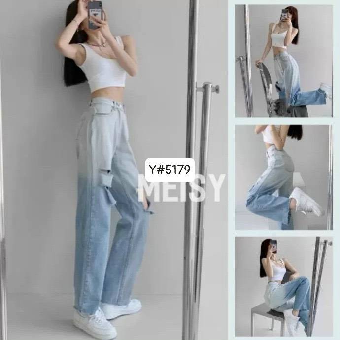 [FJ2643] Baggy jean nữ suông dài lưng cao