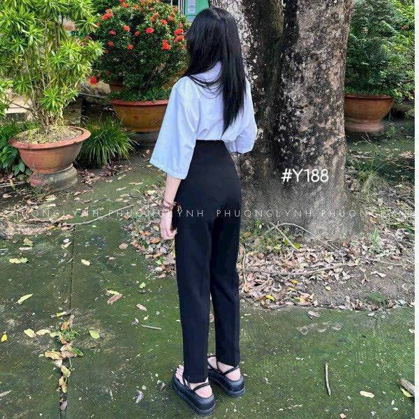 [FJ2755] Quần tây baggy lưng cao