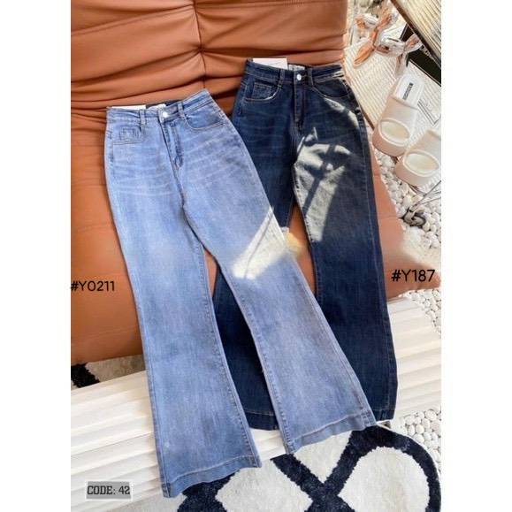 [FJ2870] Jean nữ cotton lưng cao ống loe - Hàng cao cấp VNXK