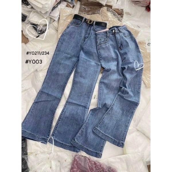 [FJ3026] Jean nữ cotton lưng cao ống loe - Hàng cao cấp VNXK