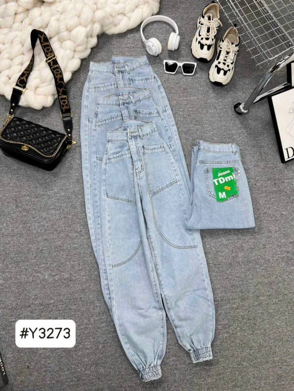 [FJ2653] Baggy jean nữ Cotton lưng cao