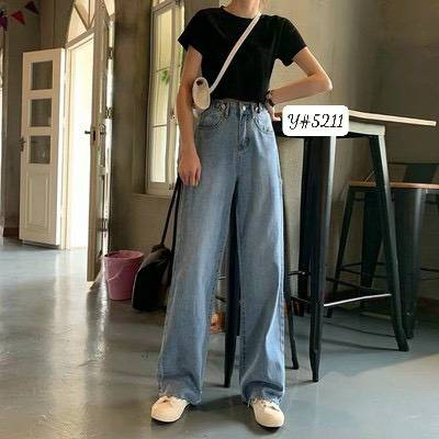 [FJ2638] Baggy jean nữ suông dài lưng cao