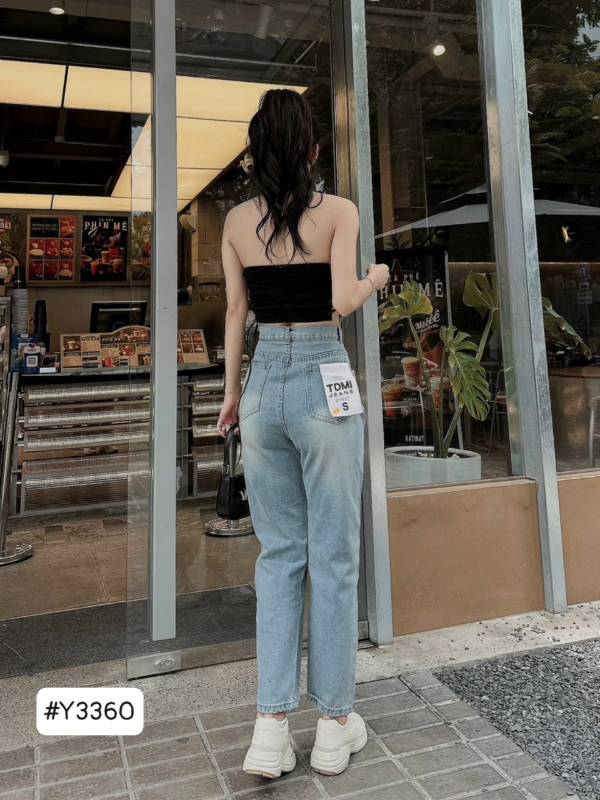 [FJ2649] Baggy jean nữ Cotton lưng cao