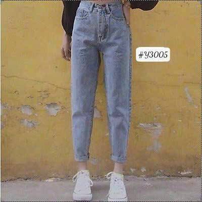 [FJ2648] Baggy jean nữ Cotton lưng cao