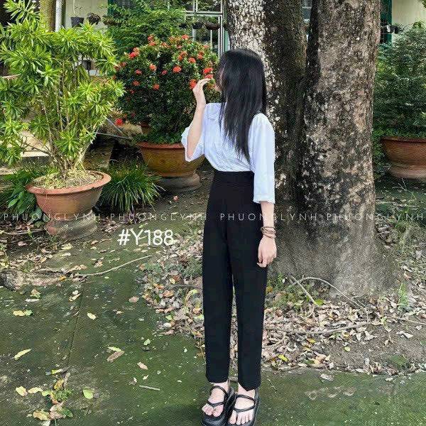 [FJ2755] Quần tây baggy lưng cao