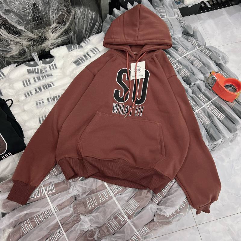 [FJ2867] Hoodie nỉ dệt XK form cồ thêu