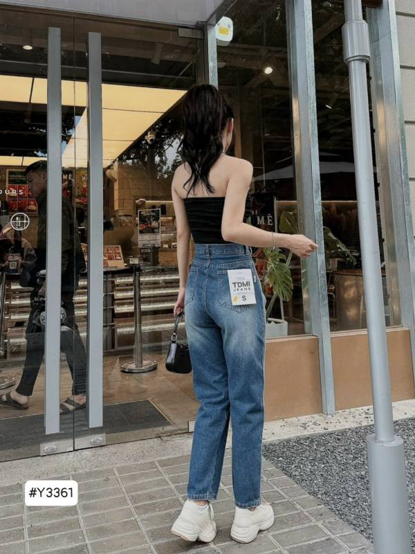 [FJ2656] Baggy jean nữ Cotton lưng cao