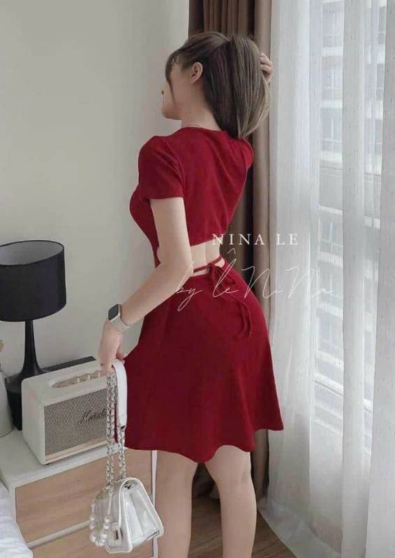 [FJ2686] Đầm thun gân