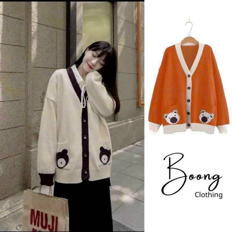 [FJ2596] Khoác nỉ Bear Cardigan