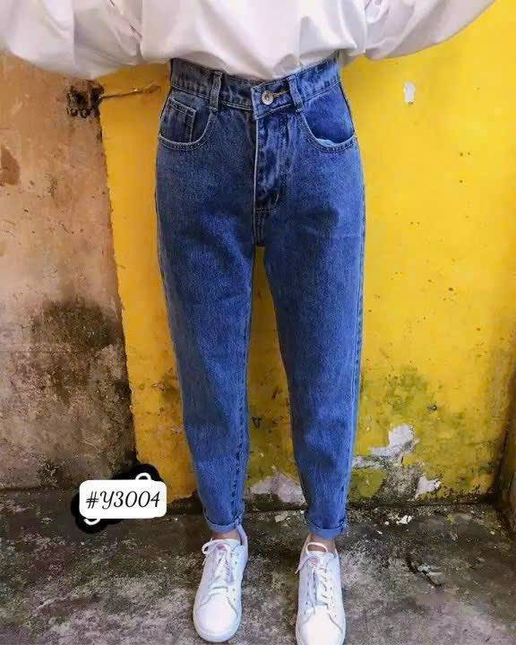 [FJ2648] Baggy jean nữ Cotton lưng cao