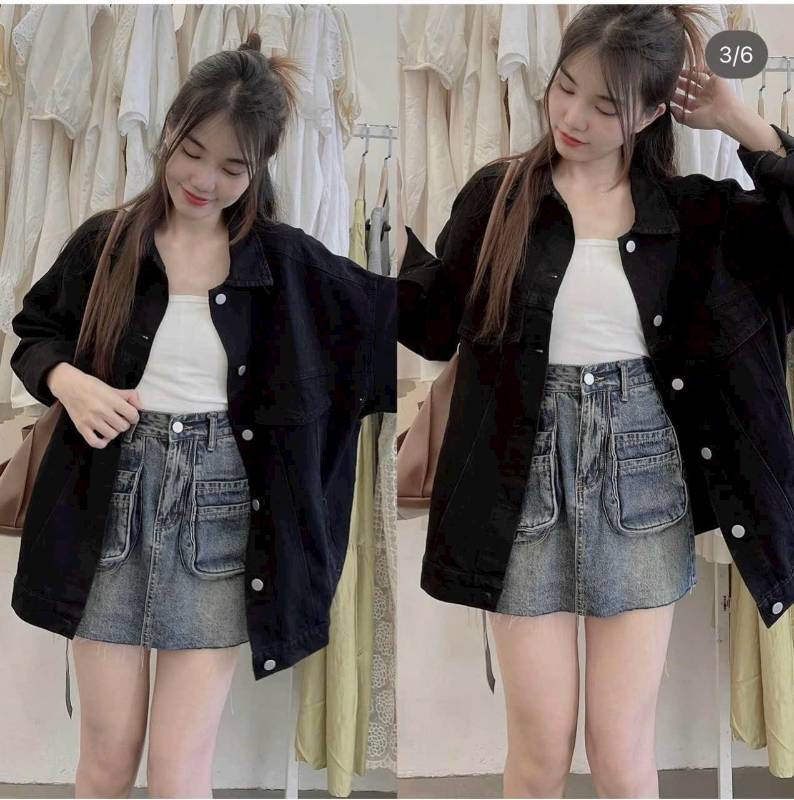 [FJ2747] Khoác jean nam nữ Unisex form rộng