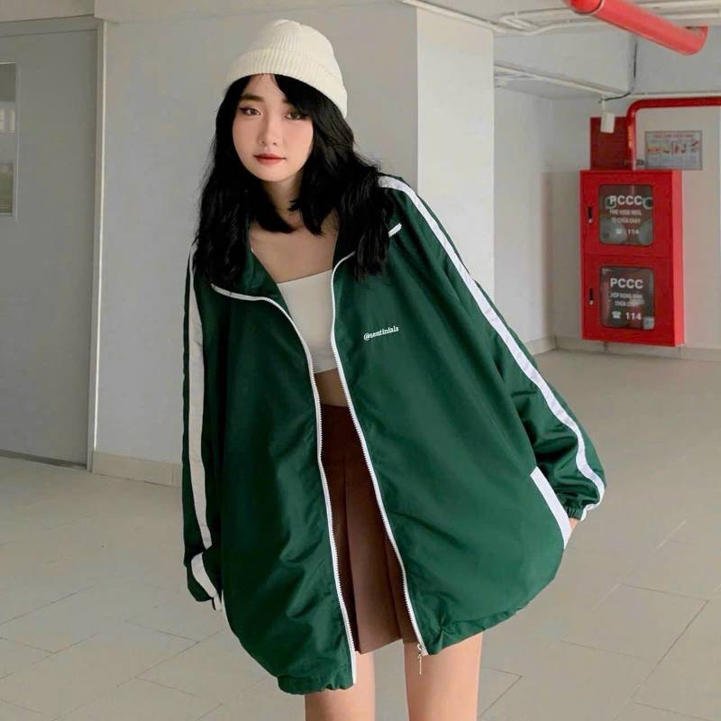 [FJ2621] Khoác dù 2 lớp phối form rộng Unisex