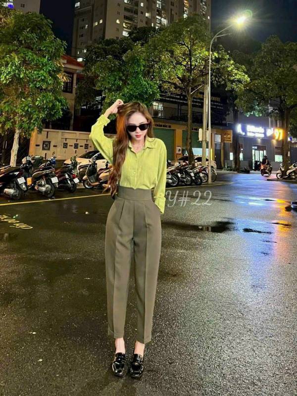 [FJ2757] Quần tây baggy lưng cao cạp V