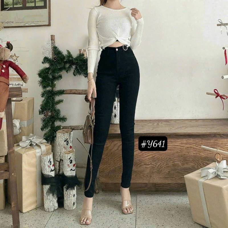 [FJ2981] Jean nữ Cotton lưng cao - HÀNG CAO CẤP