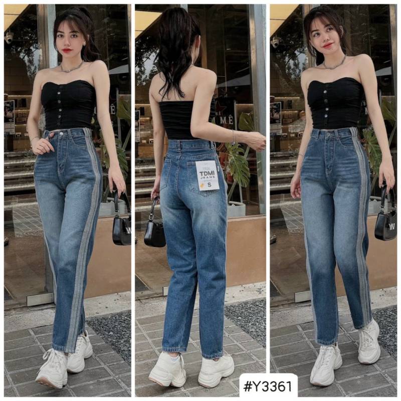 [FJ2656] Baggy jean nữ Cotton lưng cao