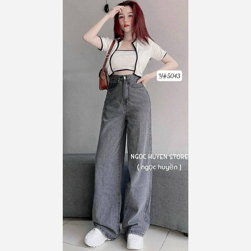 [FJ2641] Baggy jean nữ suông dài lưng cao