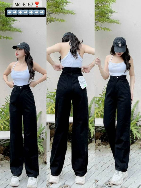 [FJ2640] Baggy jean nữ suông dài lưng cao