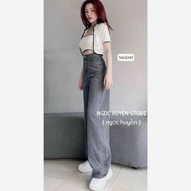 [FJ2641] Baggy jean nữ suông dài lưng cao