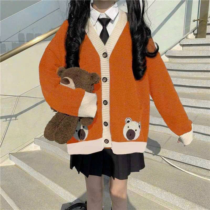 [FJ2596] Khoác nỉ Bear Cardigan