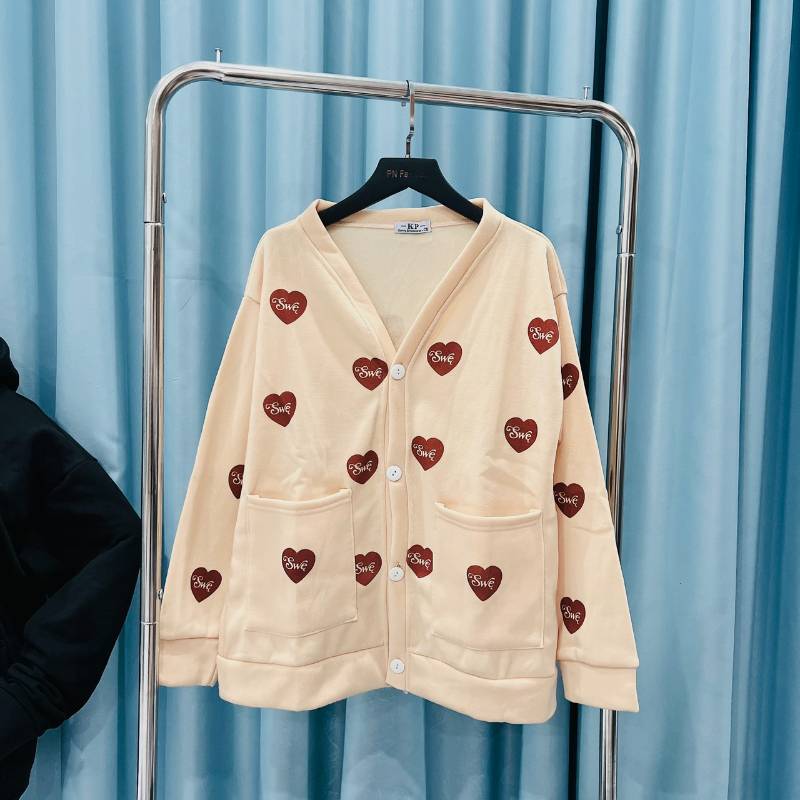 [FJ2589] Khoác nỉ Heart Cardigan