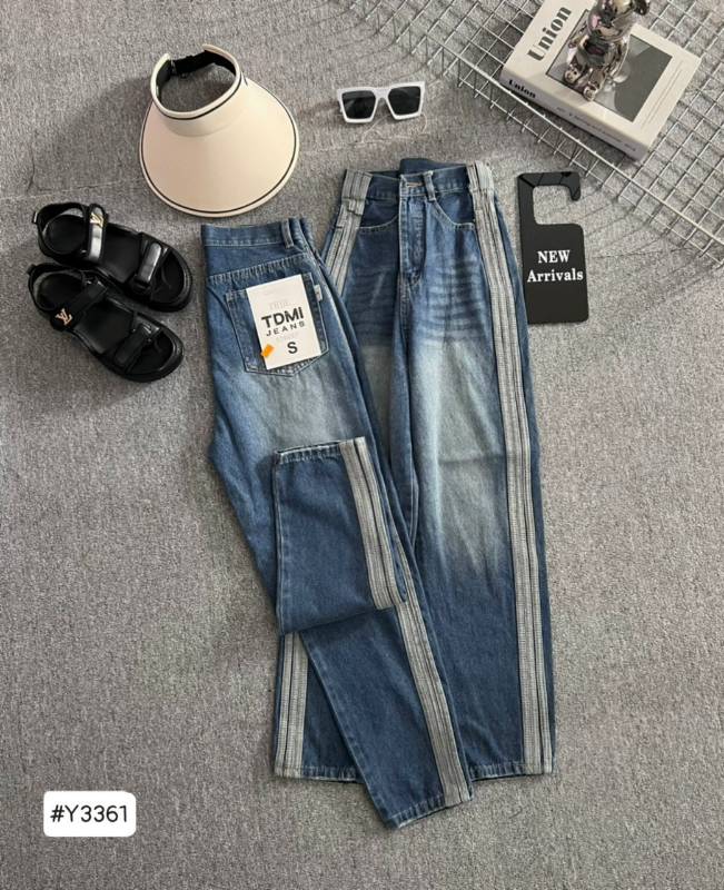 [FJ2656] Baggy jean nữ Cotton lưng cao