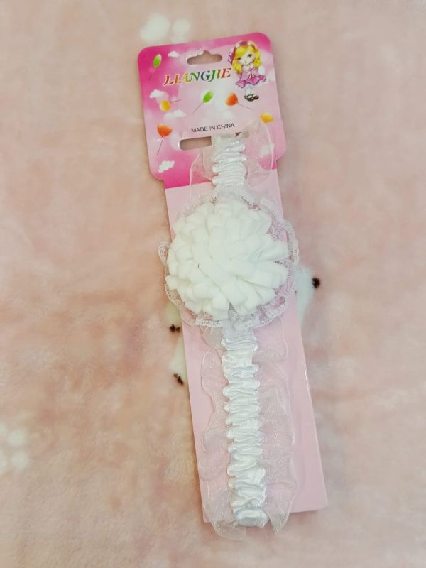 HAIR BAND WHITE FLOWER ELASTIC