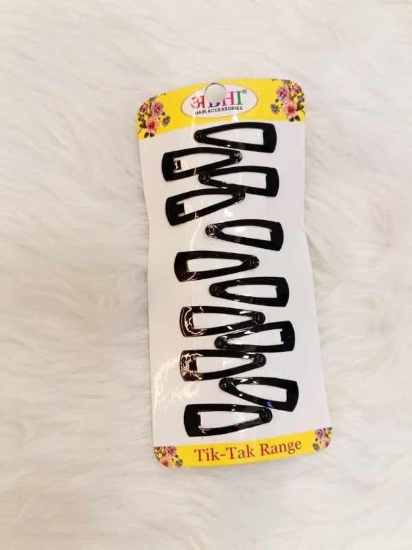 HAIR PLAIN TIC TAC CLIP (12 PC PER PATA)