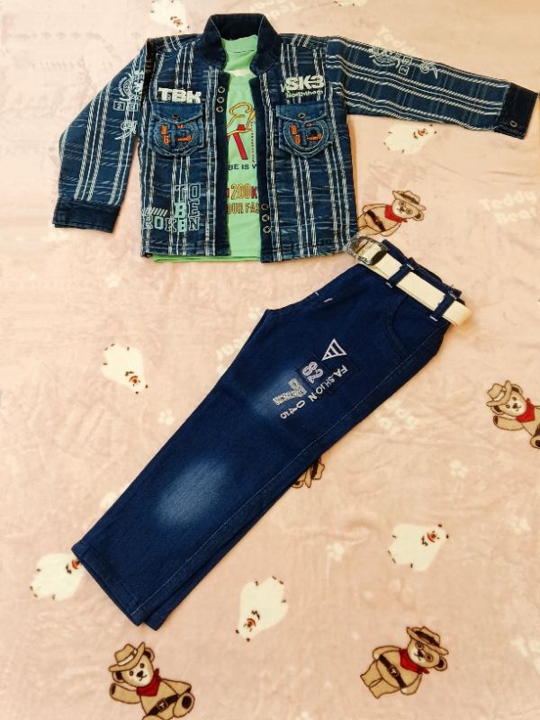 BOYS T-SHIRT WITH JACKET FULL PANT SET Size 22 to 26