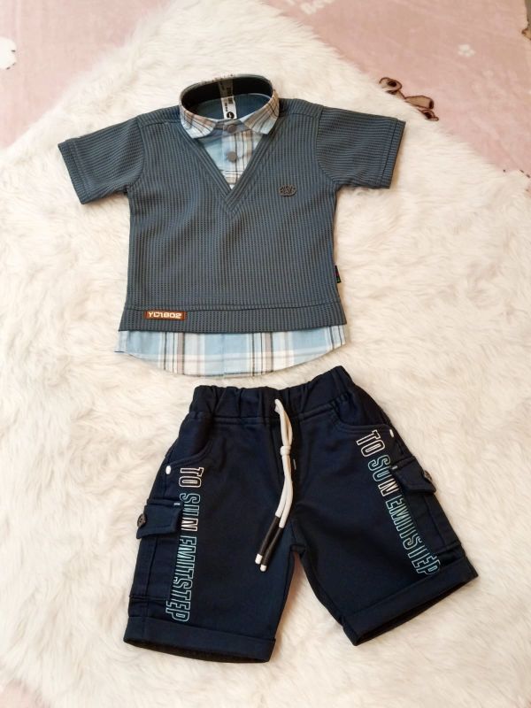 BOYS T-SHIRT HALF CARGO PANT SET (SMS) AGE 1 to 6