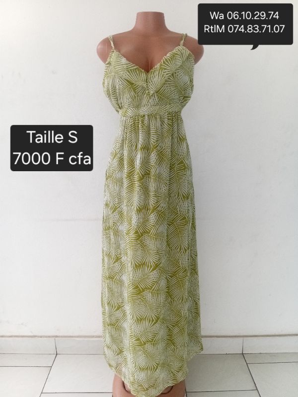 Robe verte citron empire