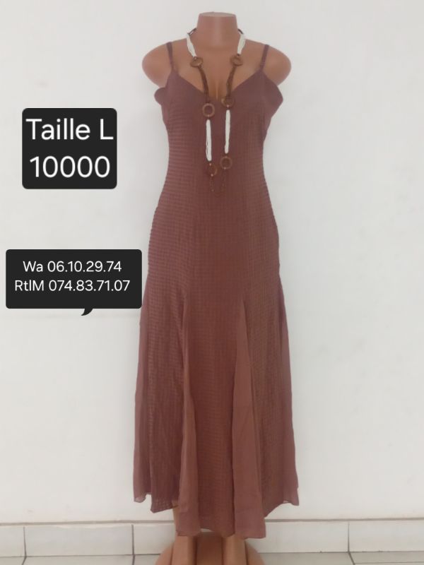 Robe longue marron