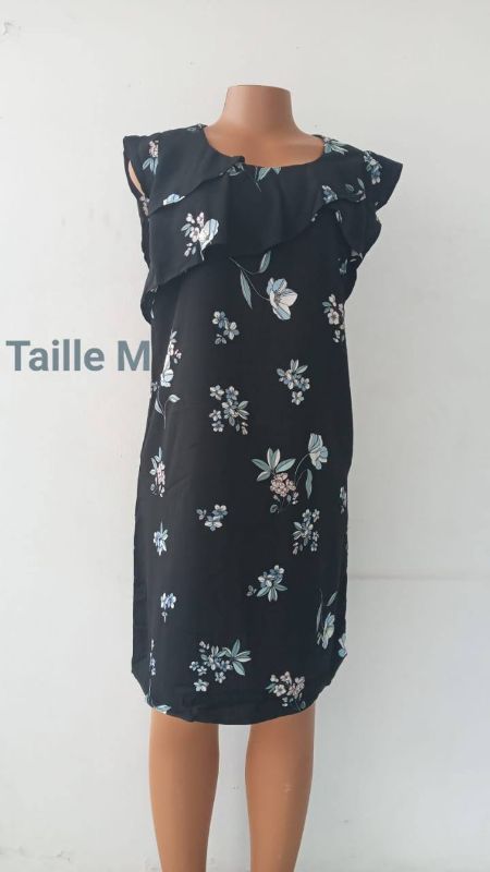 Robe bleu imprimee fleur