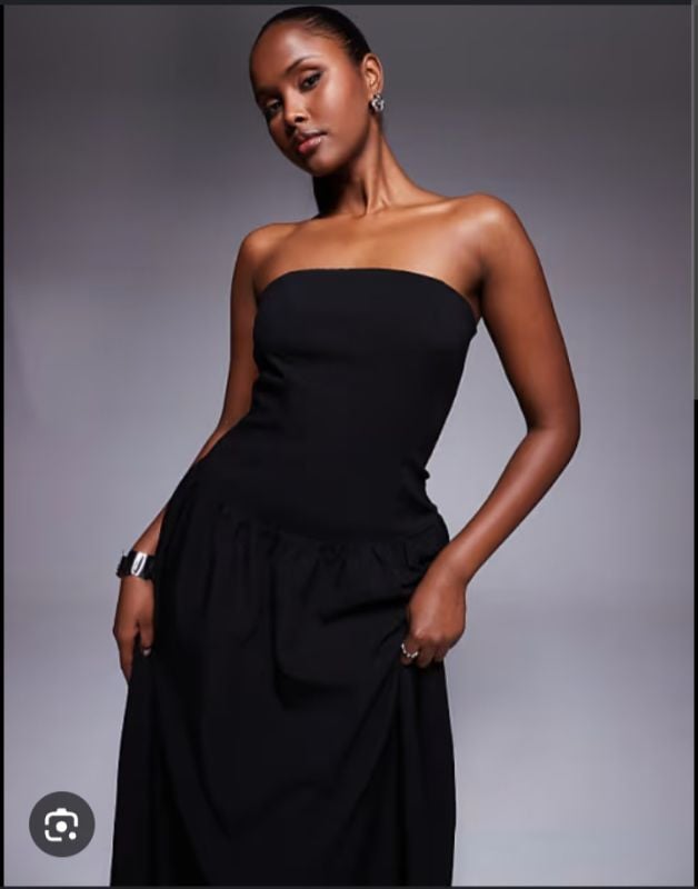 Robe bandeau noire longue