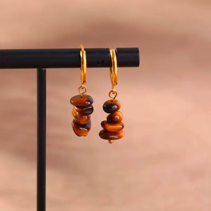 Boucle d'oreille Pierre Concassée