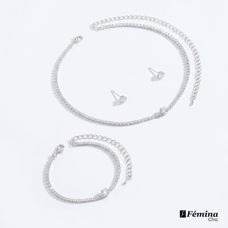 Parure luxe cristaux et diamanté brillants