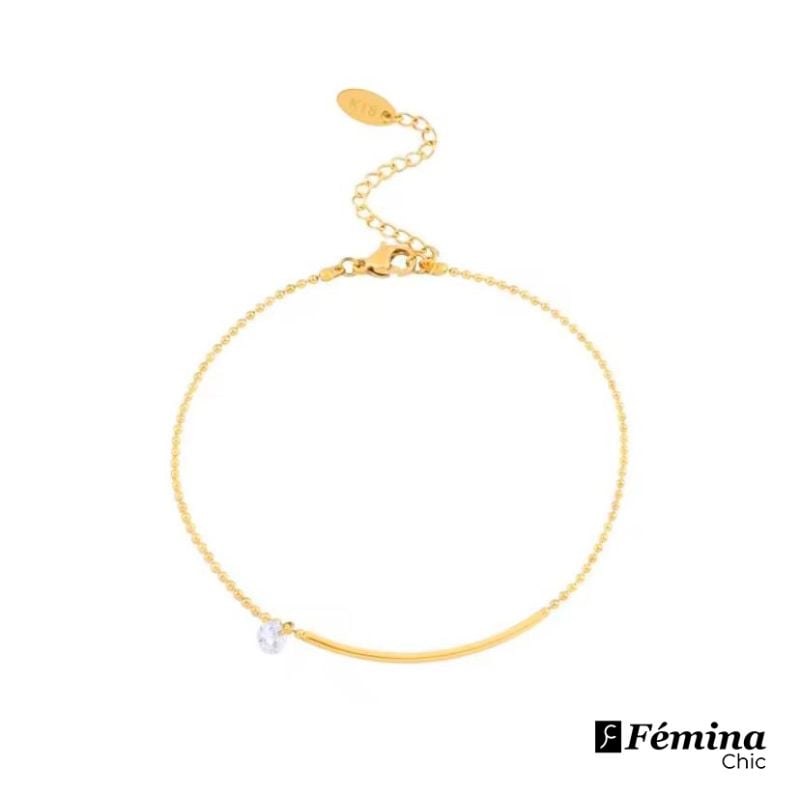 Bracelet de cheville à une Perle en Diamant