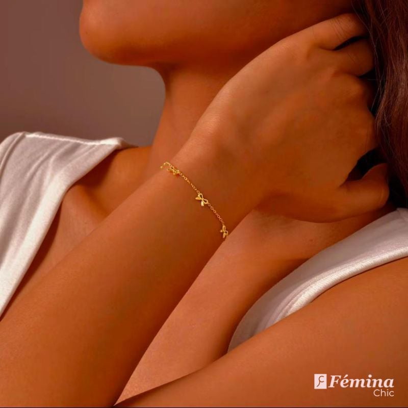 Ensemble de collier et bracelet en Noeud Papillon
