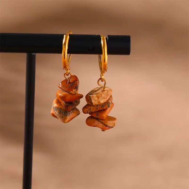 Boucle d'oreille Pierre Concassée