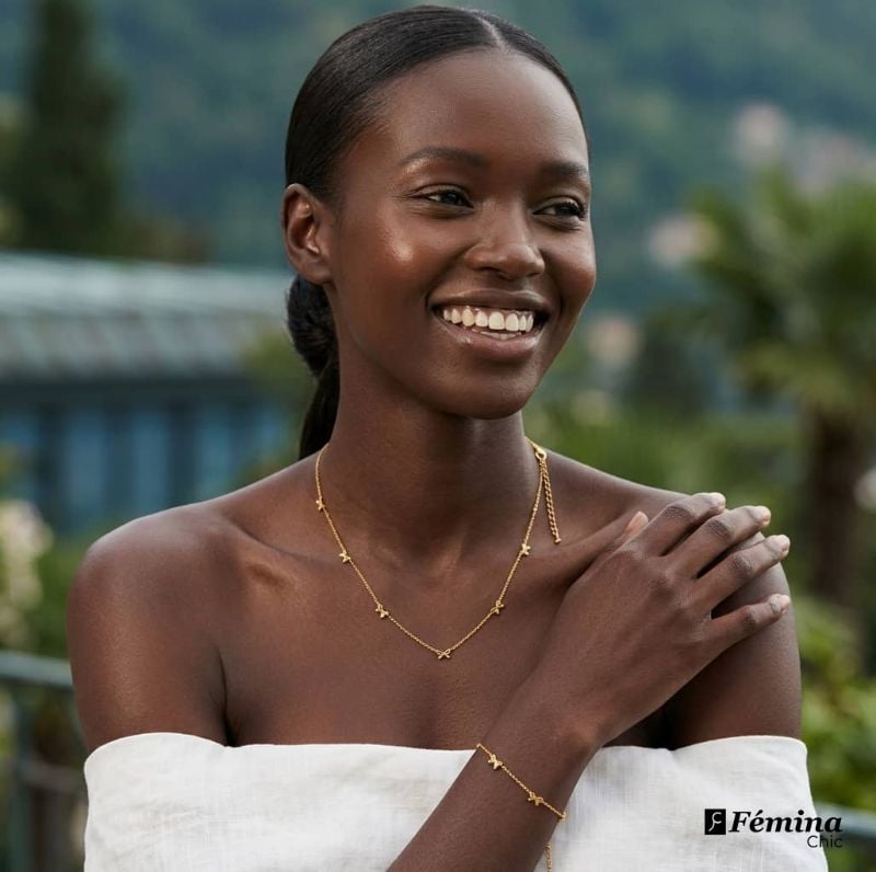 Ensemble de collier et bracelet en Noeud Papillon