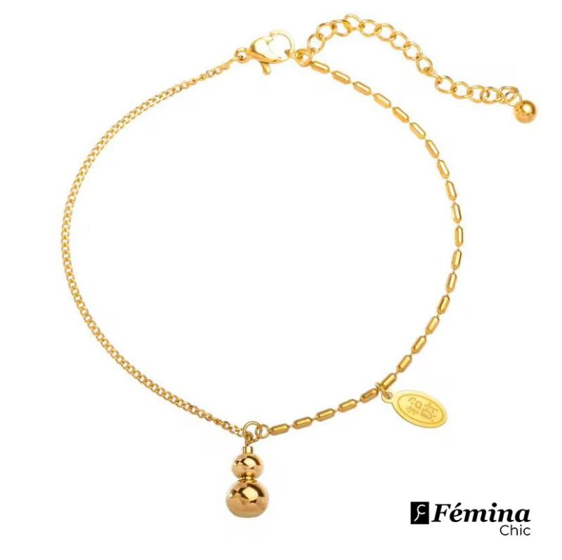 Bracelet de cheville de Richesse et de Trésor gourde d'or